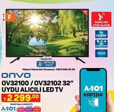 ONVO 32 UYDU ALICILI ANDROİD SMART LED TV/AKILLI TELEVİZYON